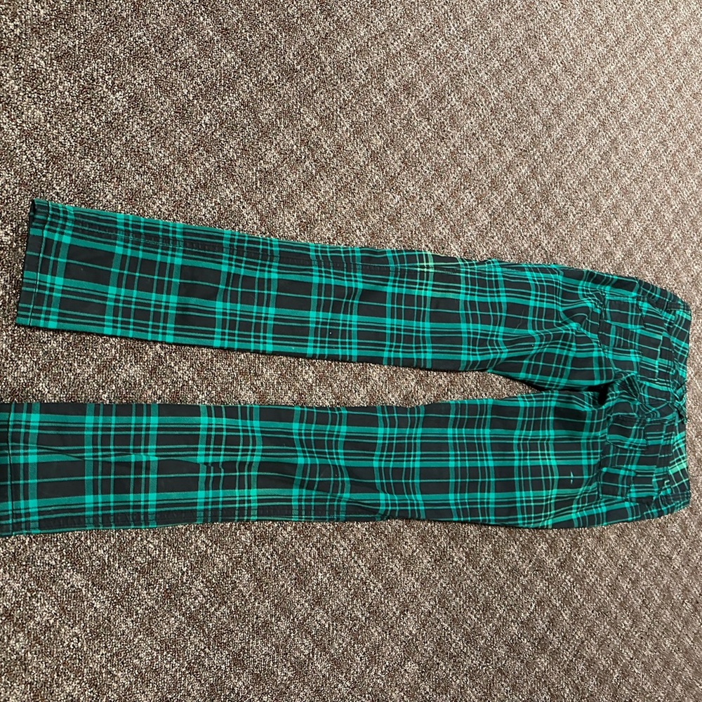 Tripp NYC Kelly green and Black Plaid Pants
